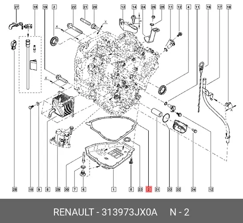 прокладка картера АКПП!\ Renault 313973JX0A