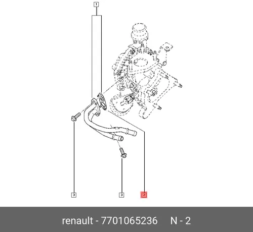 прокладка трубки охл. турбины!\ Renault 7701065236