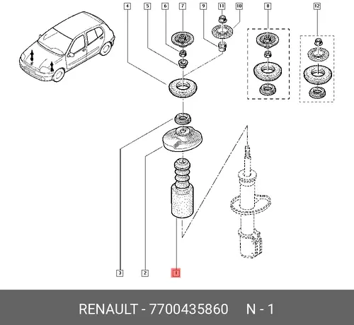 пыльник амортизатора!\ Renault 7700435860