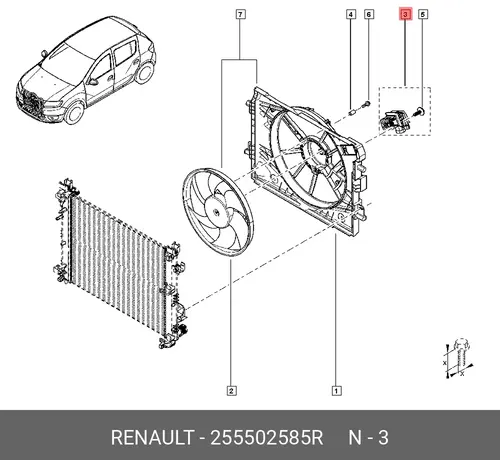РЕЗИСТОР ВЕНТИЛЯТОРА 255502585R RENAULT