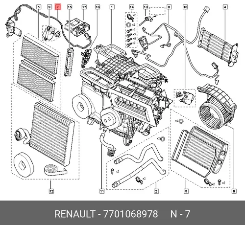 Резистор печки KANGOO II 7701068978 RENAULT