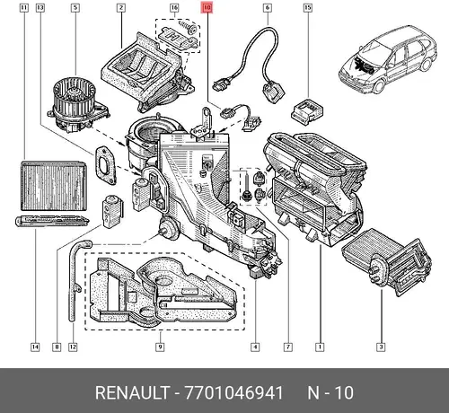 РЕЗИСТОР ОТОПИТЕЛЯ (ПОСТ. 200 ВТ) 7701046941 RENAULT