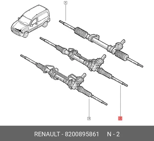 Рулевая рейка RENAULT 8200895861