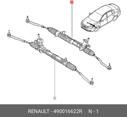 Рулевая рейка RENAULT 490016622R