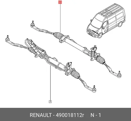 Рулевая рейка RENAULT 490018112R