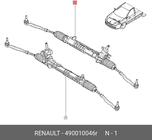 Рулевая рейка RENAULT 490010046R