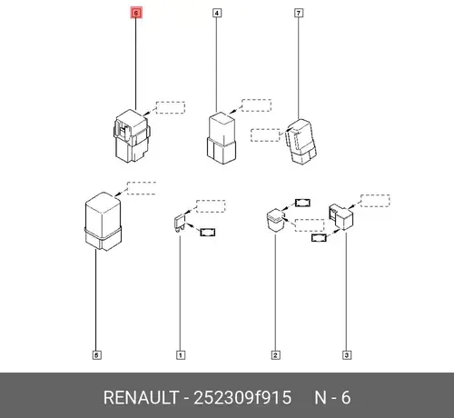 Реле 12V 252309F915 RENAULT