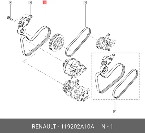Ремень клиновой RENAULT 119202A10A
