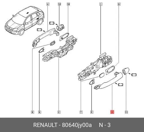 Ручка двери RENAULT 80640JY00A