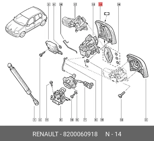 Ручка двери RENAULT 8200060918