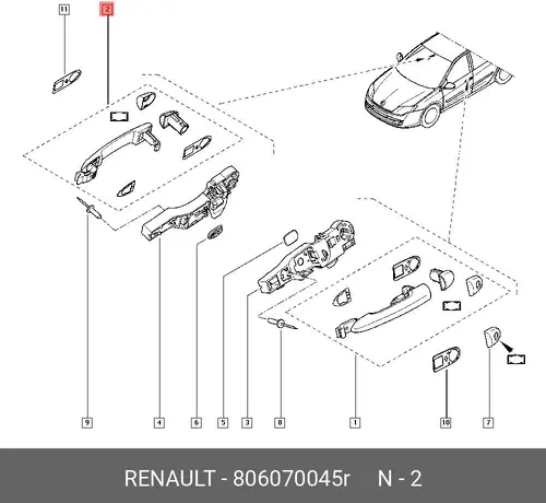 Ручка двери RENAULT 806070045R
