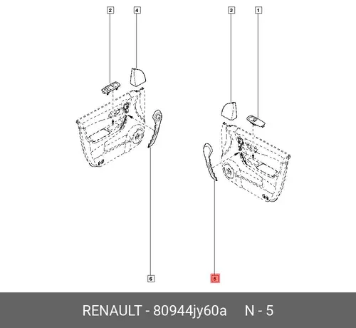 Ручка двери RENAULT 80944JY60A