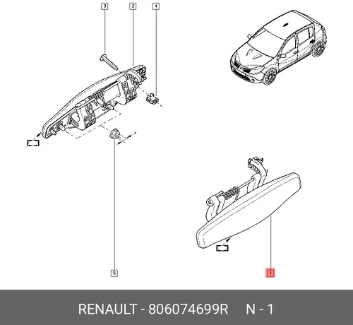 Ручка двери RENAULT 806074699R