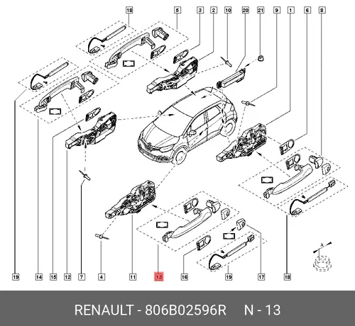 Ручка двери RENAULT 806B02596R