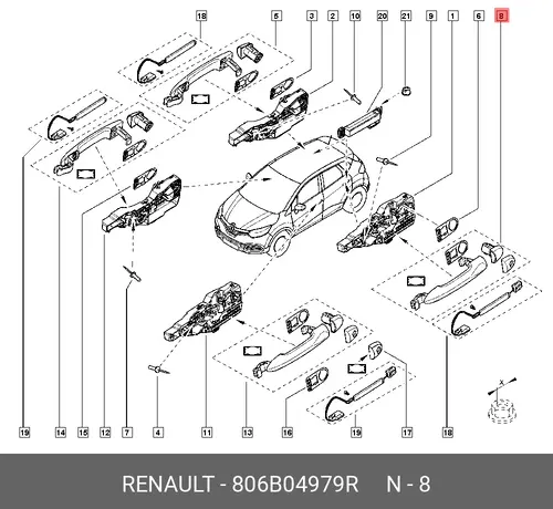Ручка двери RENAULT 806B04979R