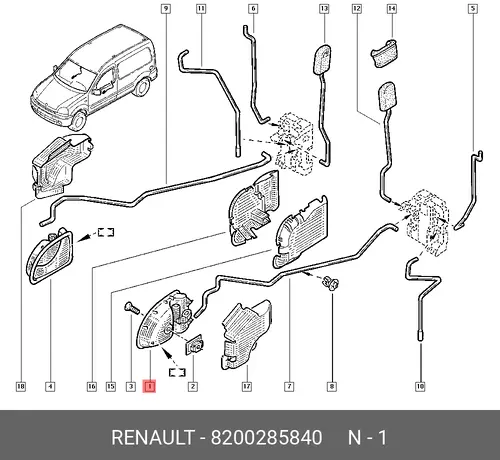 Ручка двери RENAULT 8200285840