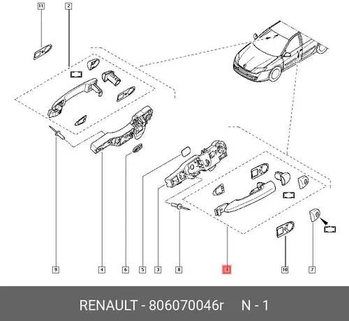 Ручка двери RENAULT 806070046R