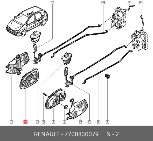 Ручка двери RENAULT 7700830079