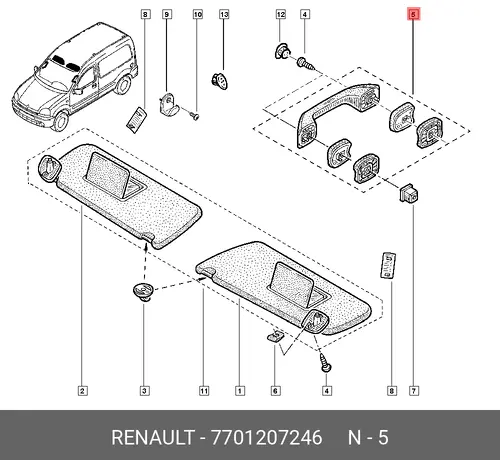 Ручка двери RENAULT 7701207246