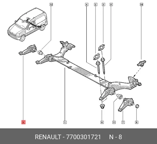 Рычаг подвески RENAULT 7700301721