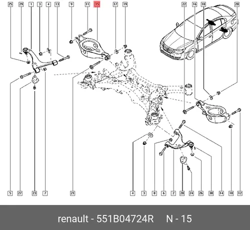 Рычаг подвески RENAULT 551B04724R