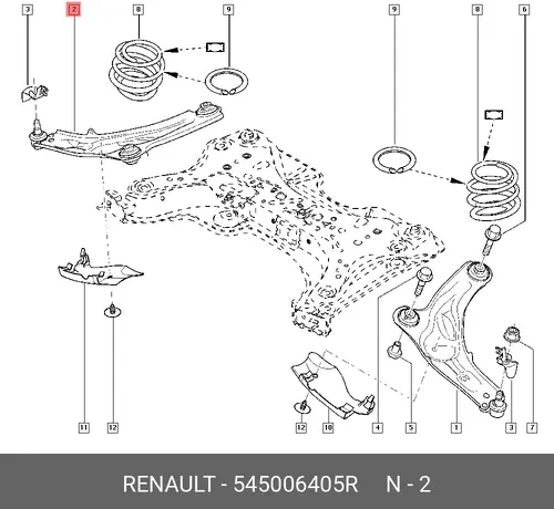 Рычаг подвески RENAULT 545006405R