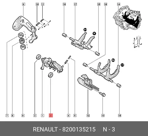 подшипник куллисы КПП!\ Renault Trafic II 8200135215