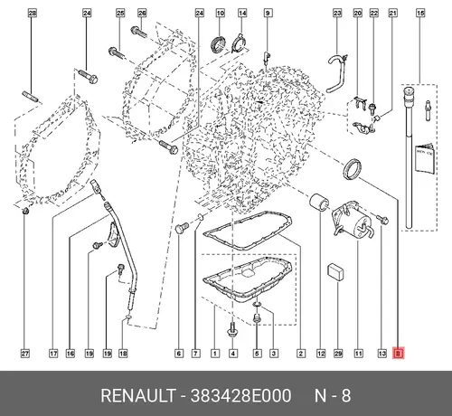 Сальник привода АКПП Lada 383428E000 RENAULT