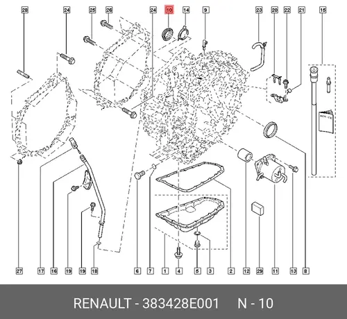 Сальник 383428E001 RENAULT