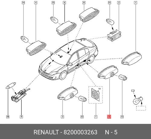 Фара RENAULT 8200003263