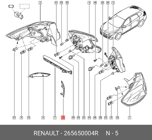 Катафот (световозвращатель) RENAULT 265650004R