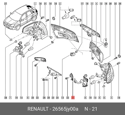 Катафот (световозвращатель) RENAULT 26565JY00A