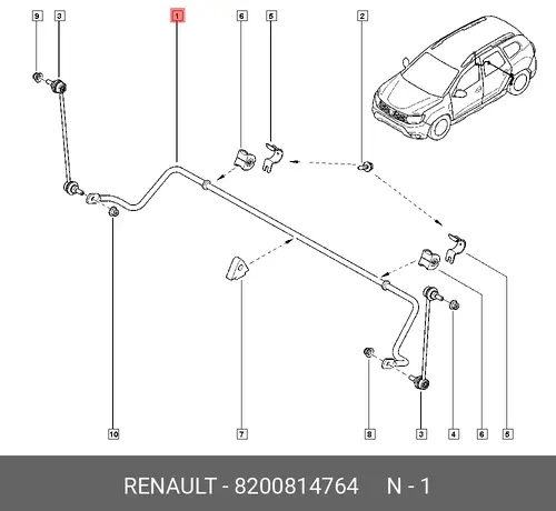стабилизатор задний!\ Renault 8200814764