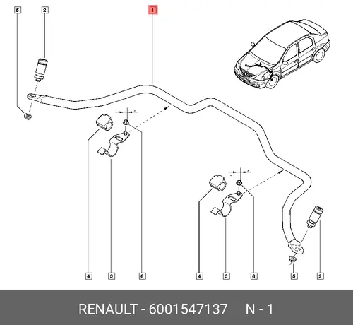 Тяга стабилизатора RENAULT 6001547137