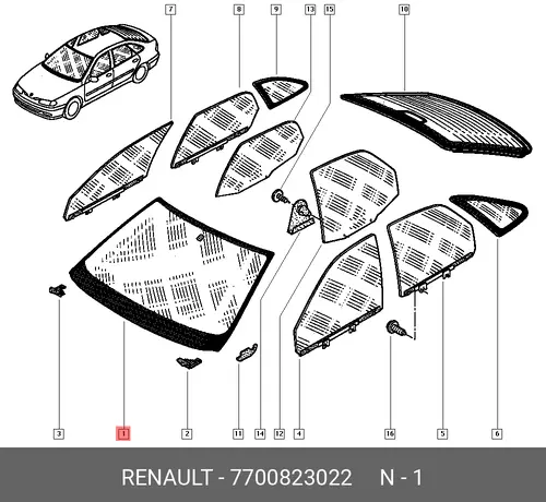 СТЕКЛО 7700823022 RENAULT