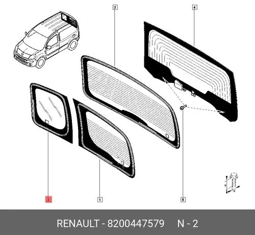 СТЕКЛО ДВЕРИ БАГАЖНИКА 8200447579 RENAULT