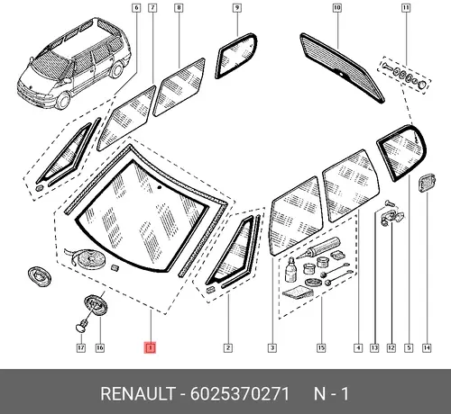 СТЕКЛО ЛОБ 6025370271 RENAULT