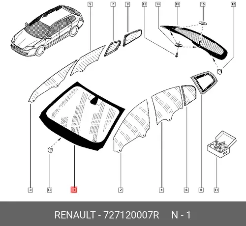 СТЕКЛО ЛОБОВОЕ 727120007R RENAULT