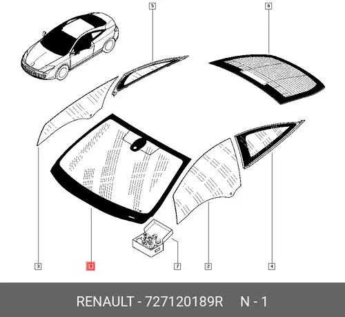СТЕКЛО ЛОБОВОЕ 727120189R RENAULT