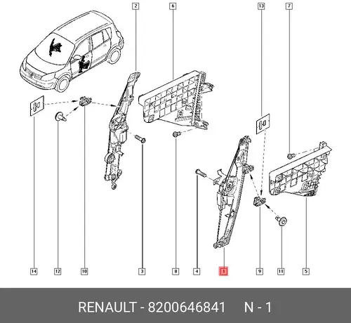 Стеклоподъемник RENAULT 8200646841