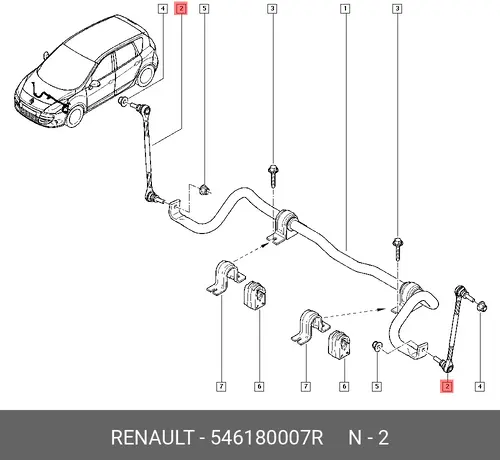 Тяга стабилизатора RENAULT 546180007R
