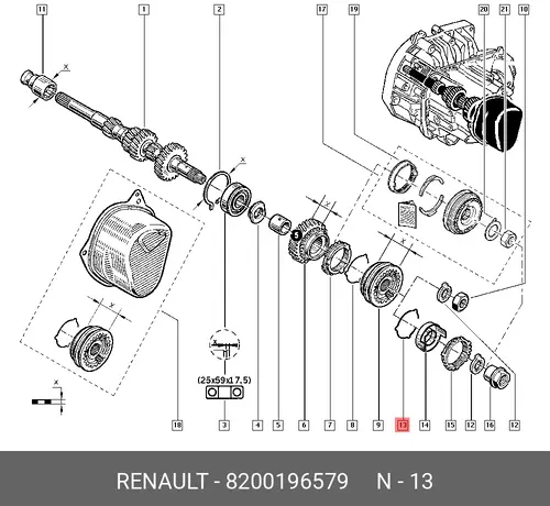 кольцо пружинное!\ Renault 8200196579