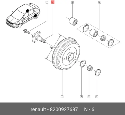 СТУПИЦА ЗАД. SANDERO 8200927687 RENAULT
