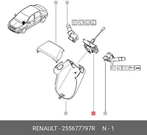 Переключатель подрулевой RENAULT 255677797R