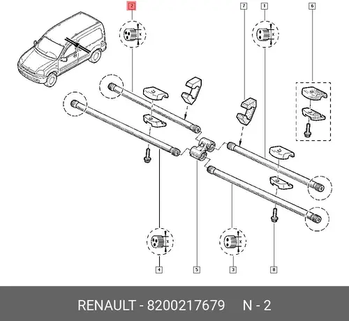 ТОРСИОН ПРАВ.ЗАДН.FC0H 8200217679 RENAULT