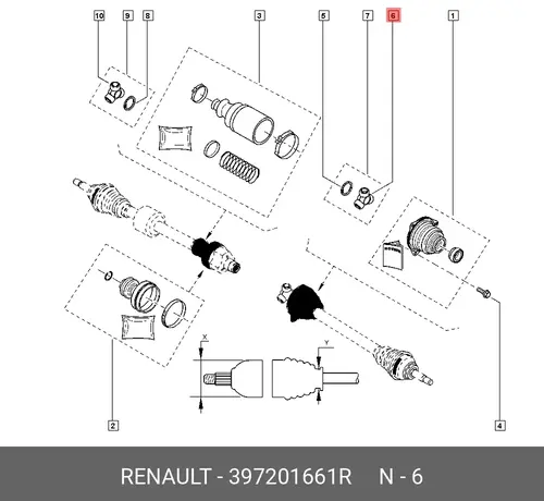 ТРИПОД ПОЛУОСИ МЕТ 397201661R RENAULT