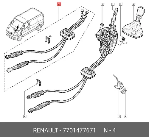 Трос сцепления RENAULT 7701477671