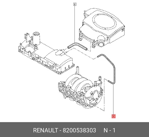 ТРУБКА ВЕНТИЛЯЦИИ КАРТЕРА 8200538303 RENAULT