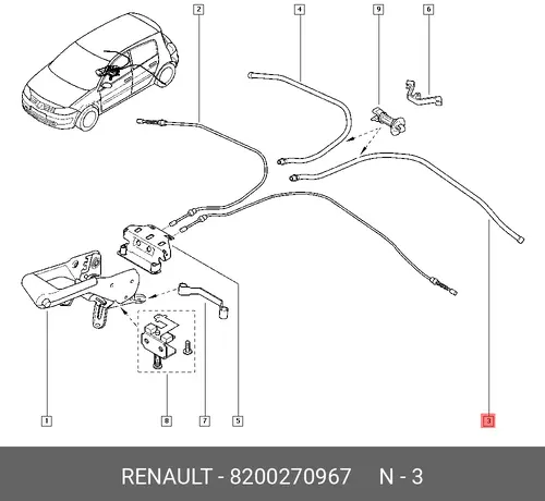  ЗАЩИТНАЯ ТРУБКА RENAULT 8200270967