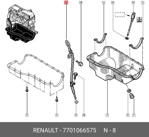 Масляный щуп RENAULT 7701066575